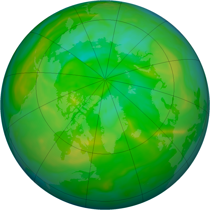 Arctic ozone map for 05 July 2005